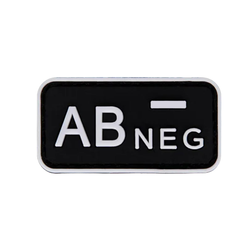 Blutgruppenaufnäher (A+, B+, AB+, O+, A-, B-, AB-, O-) Schwarz