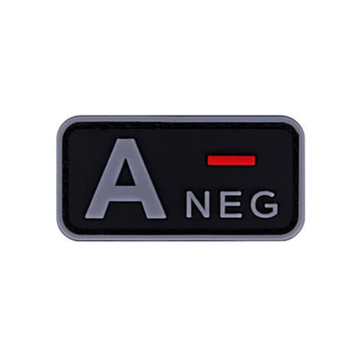 Patch de groupe sanguin (A+, B+, AB+, O+, A-, B-, AB-, O-) Noir / Gris