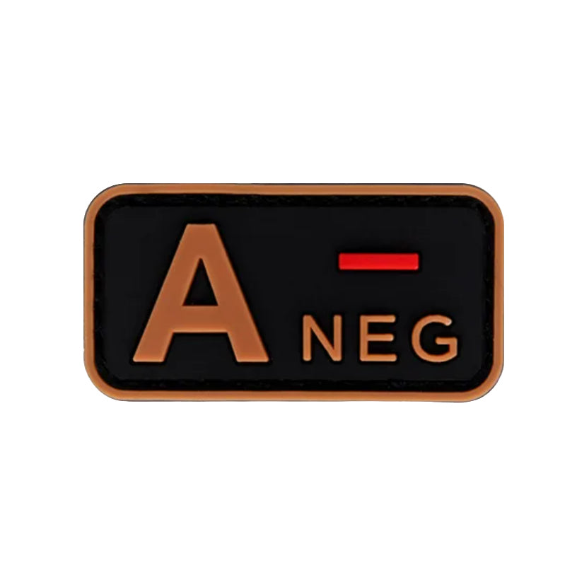 Blutgruppenaufnäher (A+, B+, AB+, O+, A-, B-, AB-, O-) Bronze