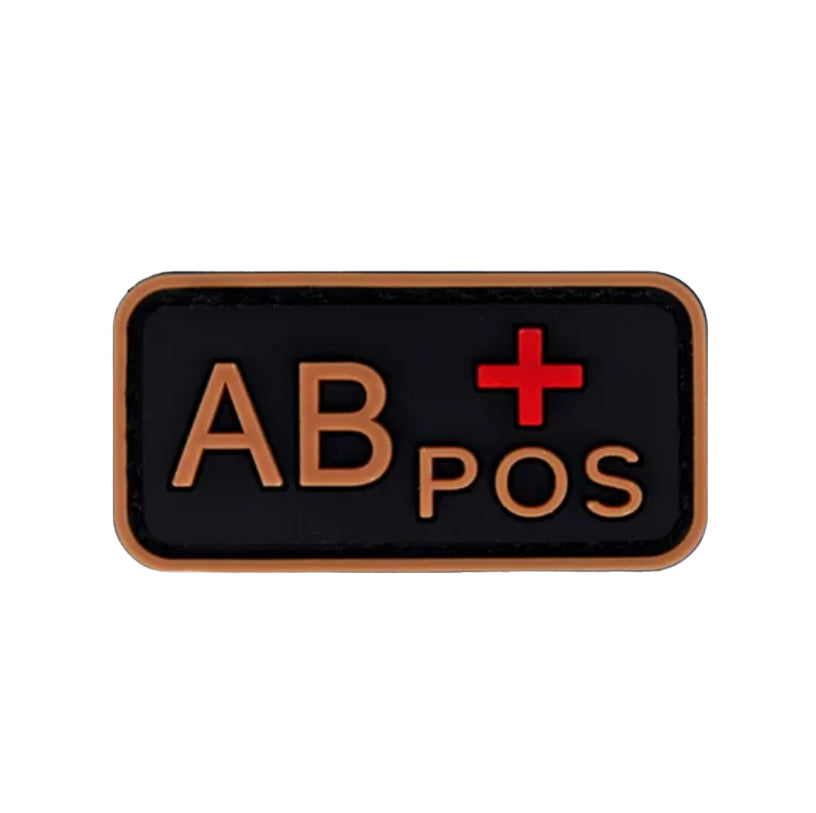 Blutgruppenaufnäher (A+, B+, AB+, O+, A-, B-, AB-, O-) Bronze