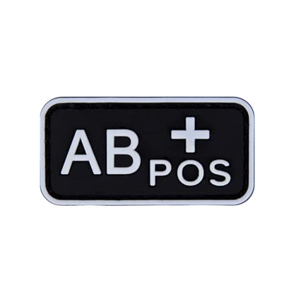 Blutgruppenaufnäher (A+, B+, AB+, O+, A-, B-, AB-, O-) Schwarz