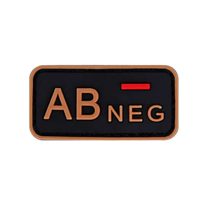 Blutgruppenaufnäher (A+, B+, AB+, O+, A-, B-, AB-, O-) Bronze