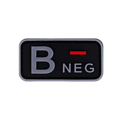 Patch de groupe sanguin (A+, B+, AB+, O+, A-, B-, AB-, O-) Noir / Gris