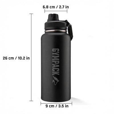 Bouteille isotherme Premium Gympack 1200 ml - Nom personnalisé