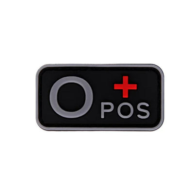Patch de groupe sanguin (A+, B+, AB+, O+, A-, B-, AB-, O-) Noir / Gris
