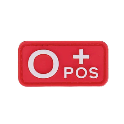 Patch de groupe sanguin (A+, B+, AB+, O+, A-, B-, AB-, O-) Rouge
