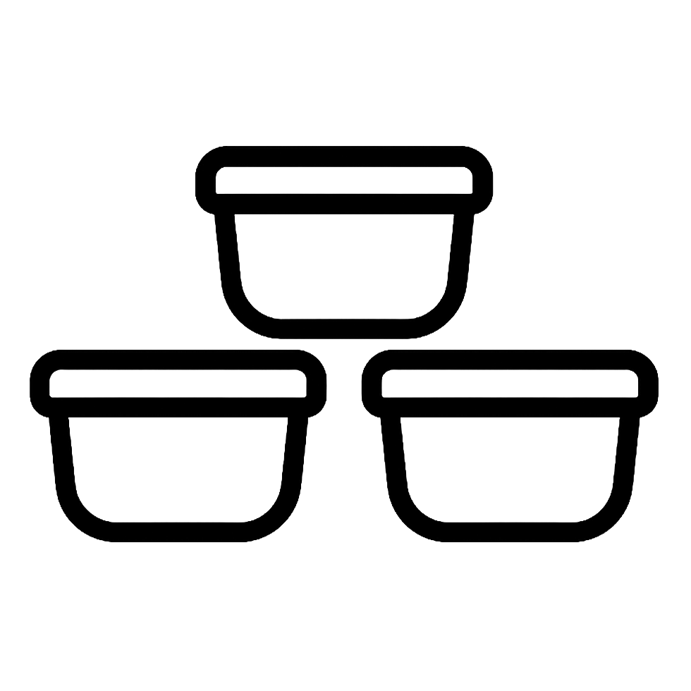 3 Recipientes Incluidos